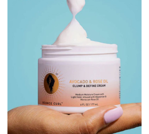 Крем-стайлер для кучерявых волос Bounce Curl Avocado & Rose Oil Clump and Define Cream