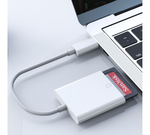 Безопасный картридер для SD-карт с разъёмом USB Type-C для подключения к смартфонам, планшетам и ноутбукам