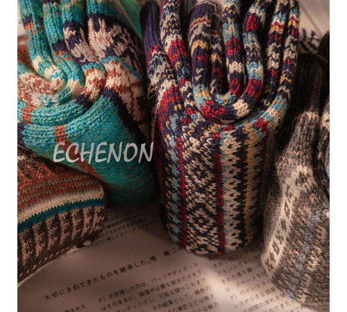 Носки Echenon мужские высокие из хлопчатобумажной пряжи, модель 19047 фиолетовые, р-р 39-43