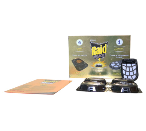 Комплект інсектицидний Raid Max з пастками для тарганів та блокувальником розмноження