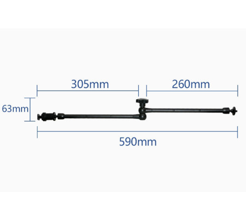 Шарнирный кронштейн для фототехники Magic Arm 20" длиной 50 см (20 дюймов) с тремя шарнирами и двумя крепежными винтами диаметром 6 мм (¼ дюйма)